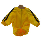 Dog Zip-Up Hoodie with Stripes - Yellow