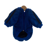 Dog Zip-Up Hoodie with Stripes - Blue