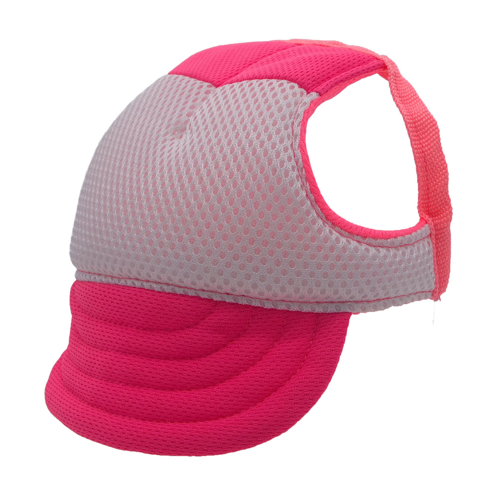 Fuchsia and White Dog Hat