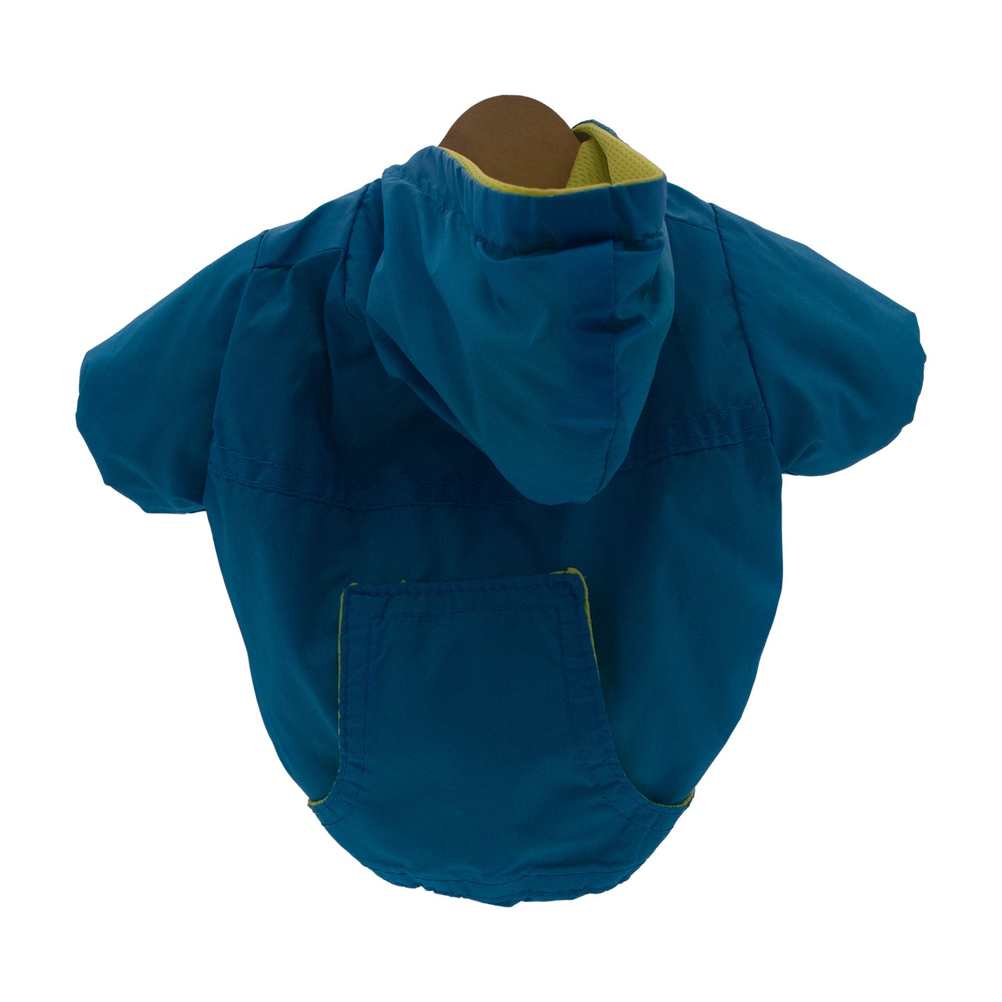 Dog Windbreaker Jacket - Blue with Yellow Lining