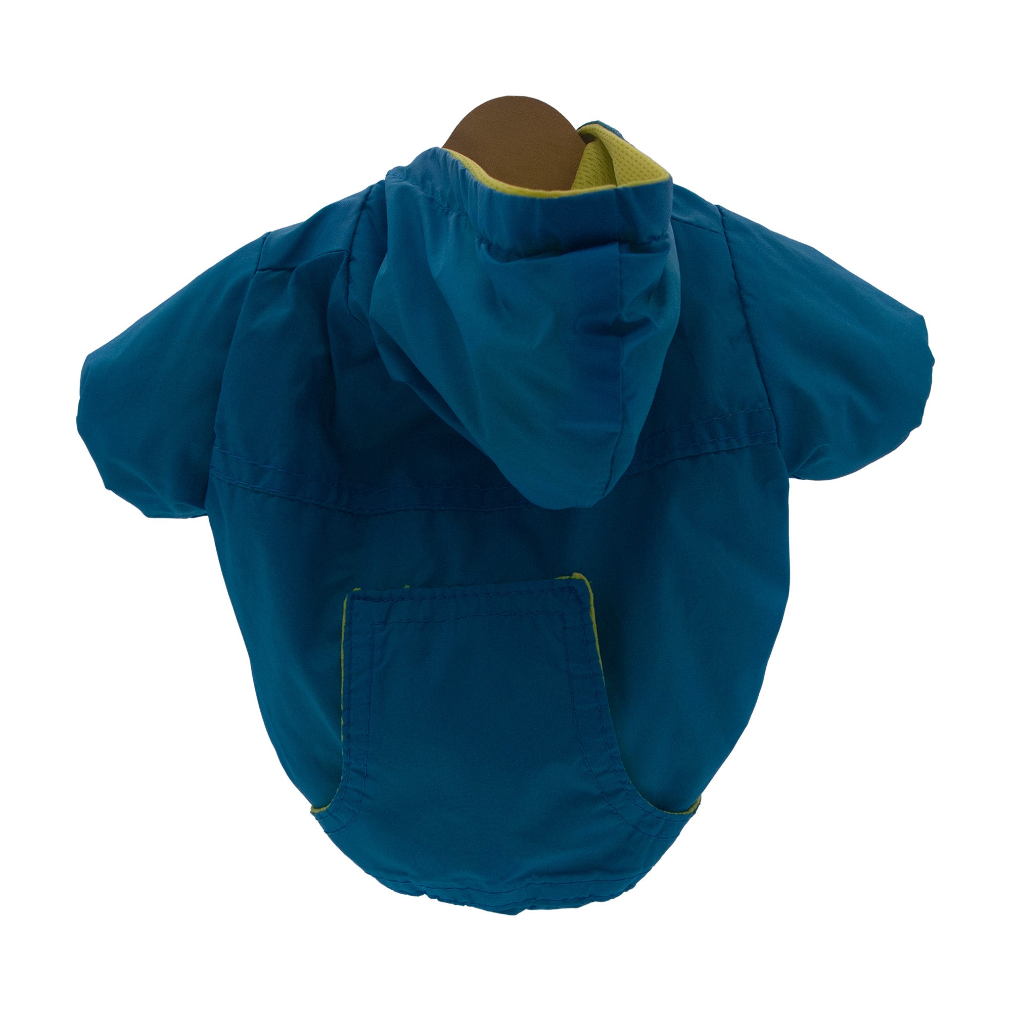 Dog Windbreaker Jacket - Blue with Yellow Lining