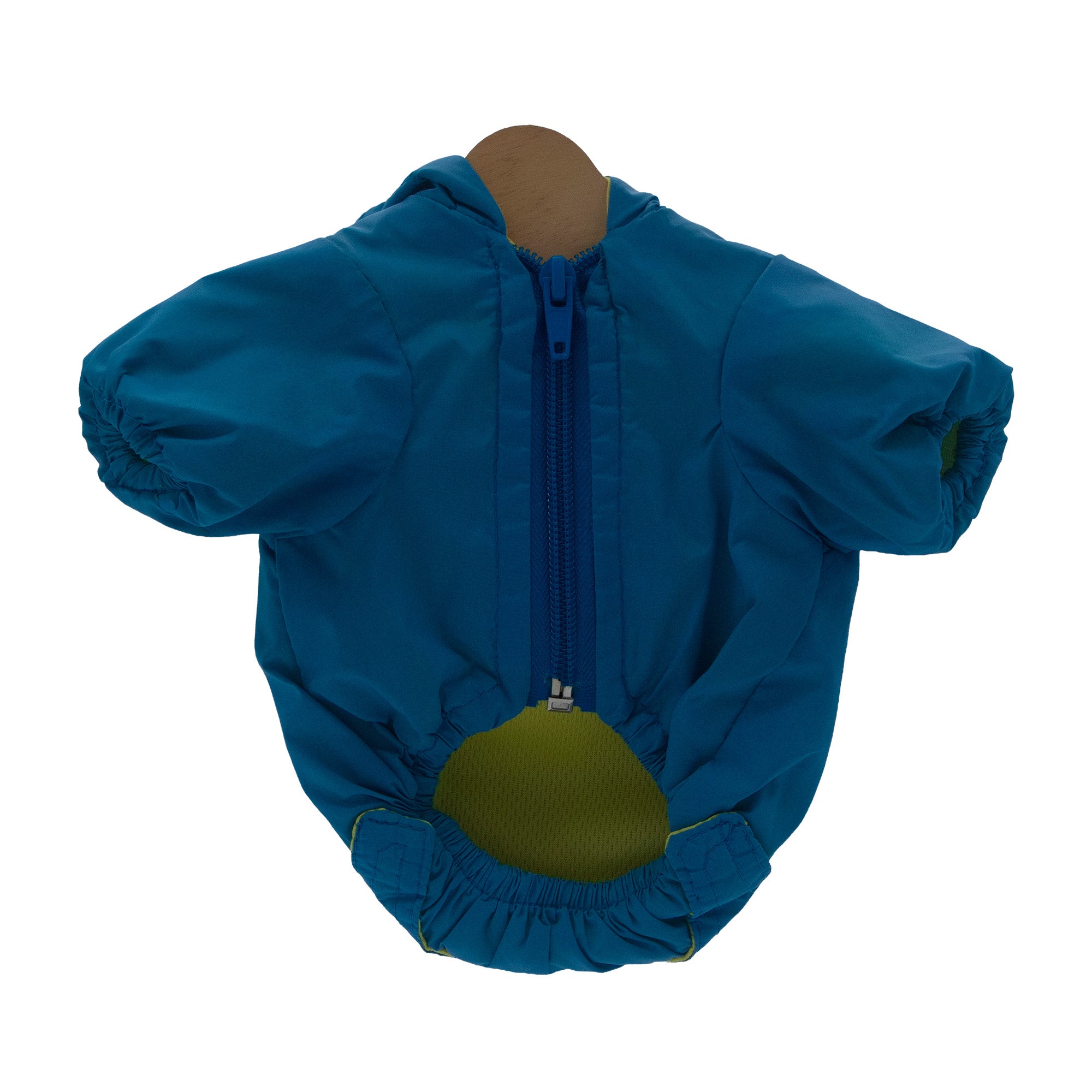 Dog Windbreaker Jacket - Blue with Yellow Lining