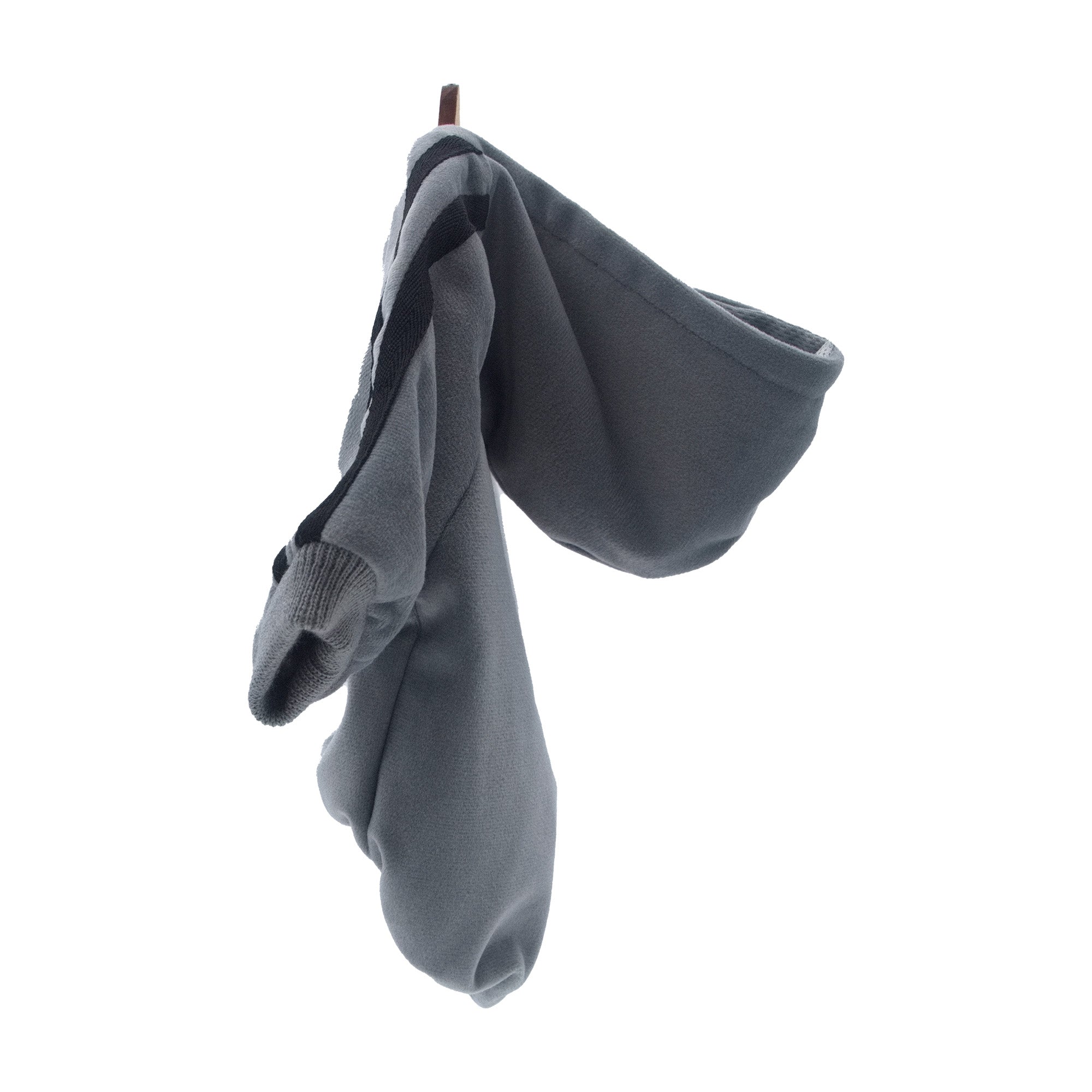 Dog Zip-Up Hoodie with Stripes - Gray