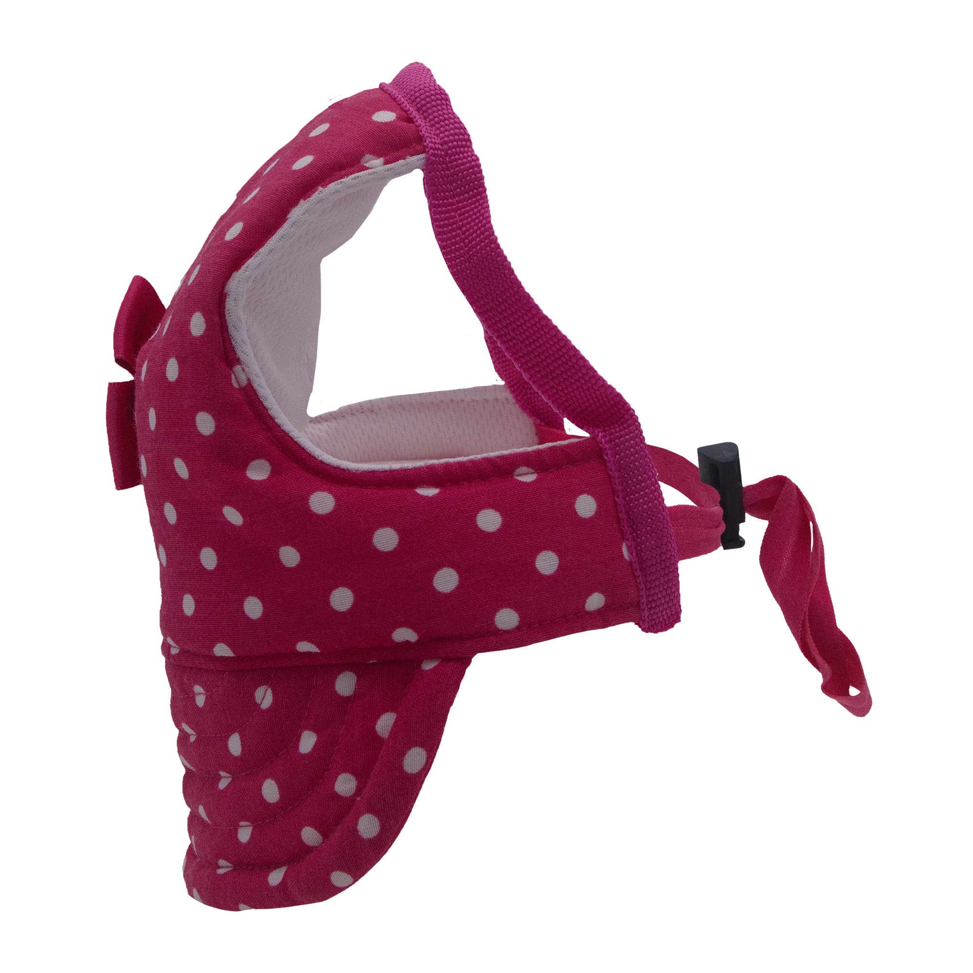 Fuchsia Large Dots with Bow Dog Hat