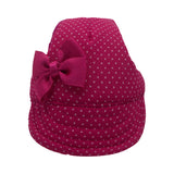 Fuchsia Small Dots with Bow Dog Hat