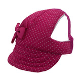 Fuchsia Small Dots with Bow Dog Hat