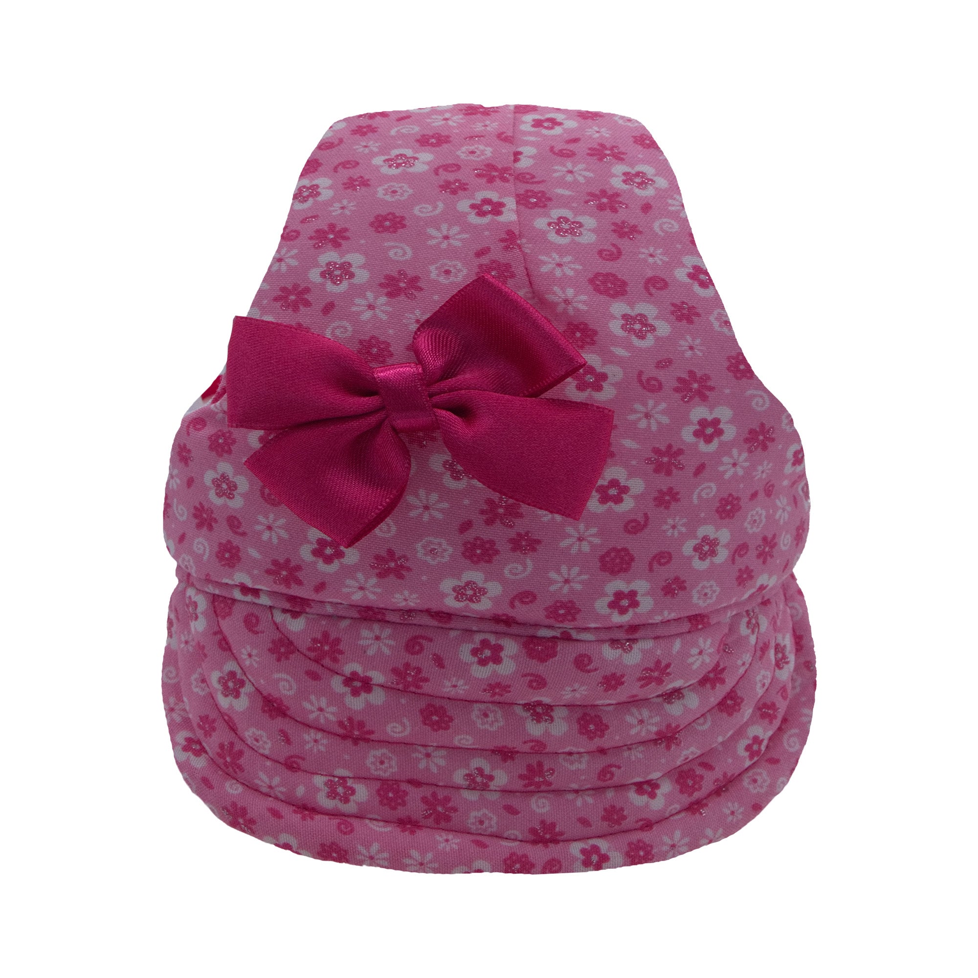 Fuchsia Flowers with Bow Dog Hat