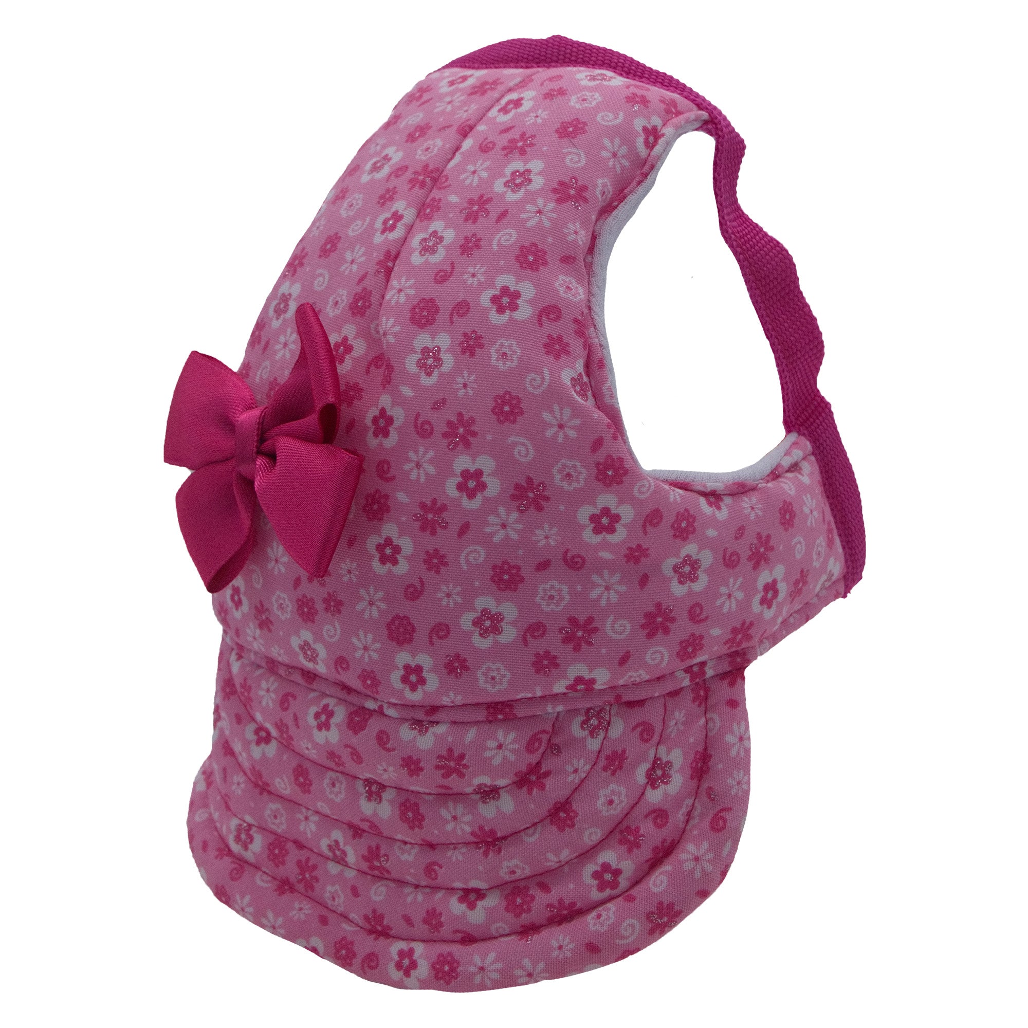 Fuchsia Flowers with Bow Dog Hat