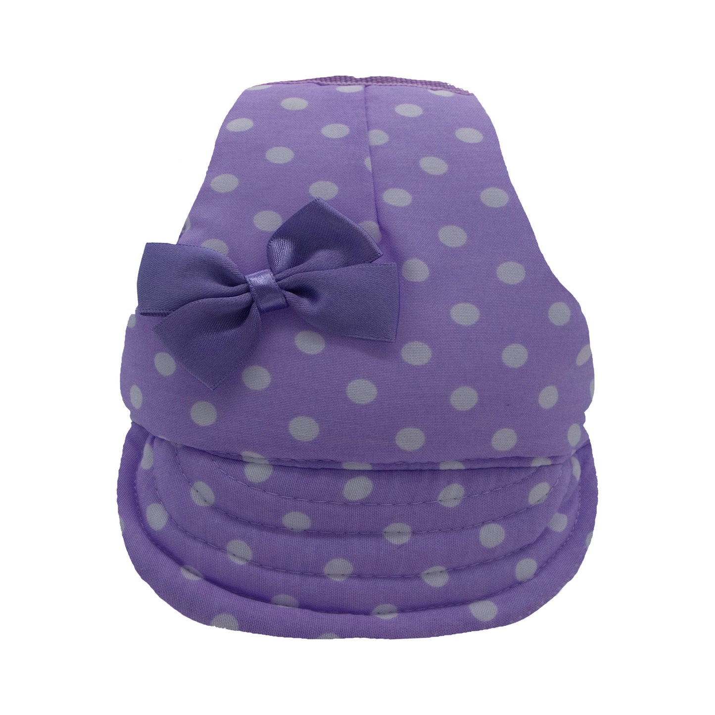 Light Purple Dots with Bow Dog Hat