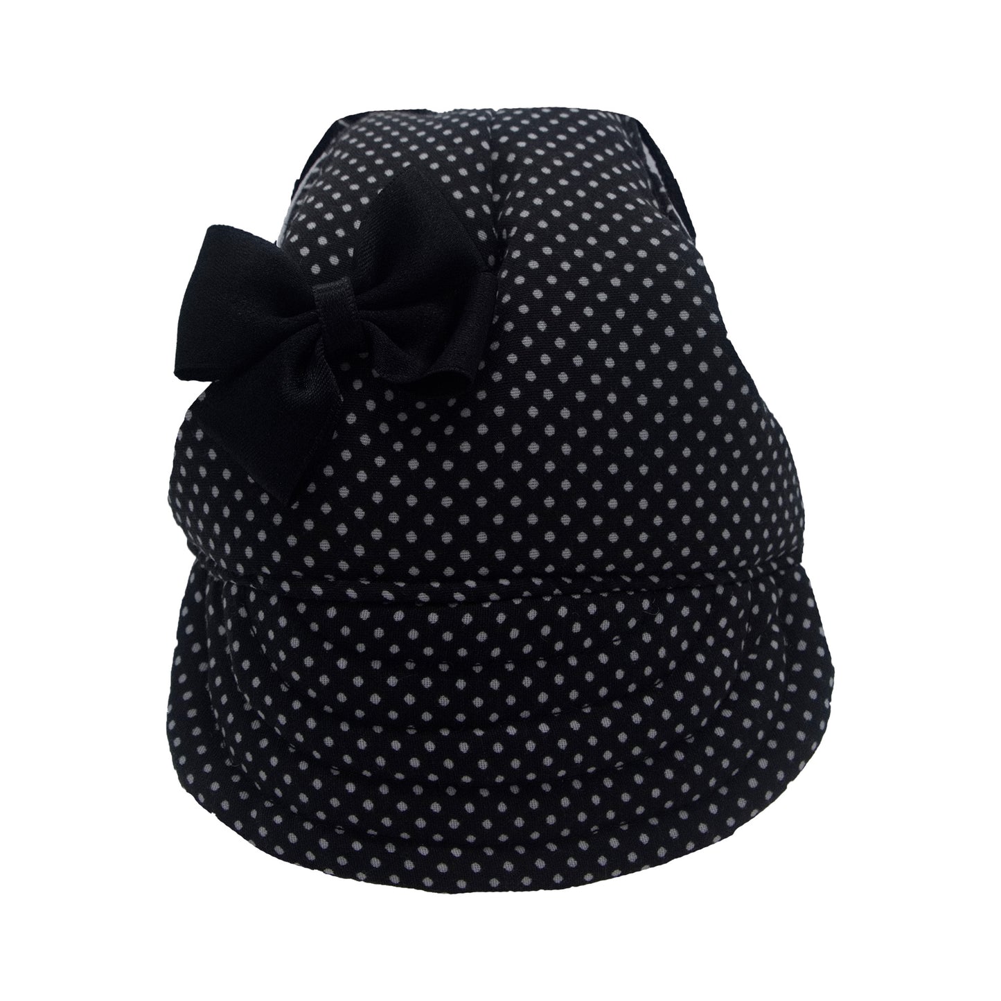 Black Dots with Bow Dog Hat