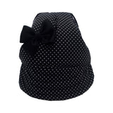 Black Dots with Bow Dog Hat