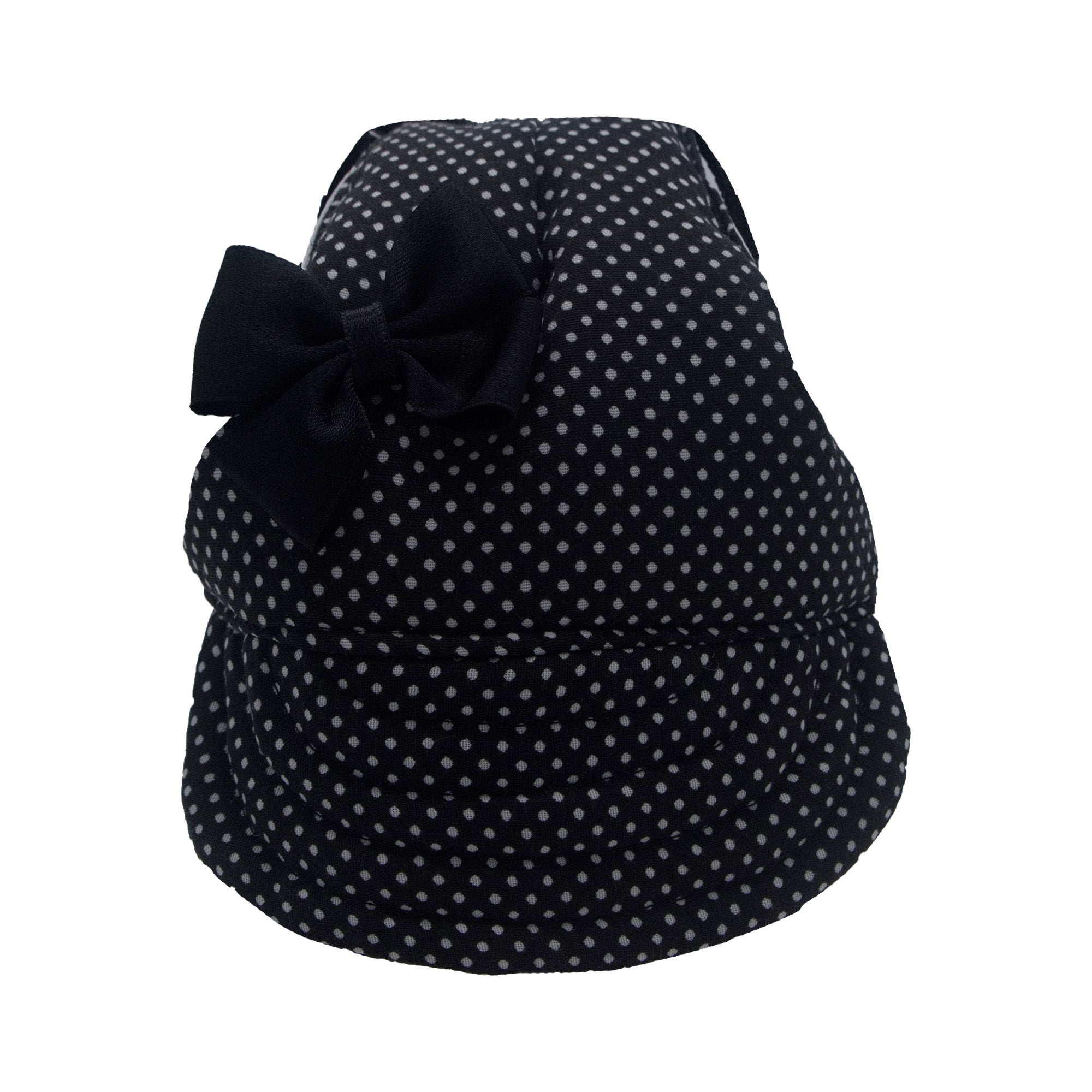 Black Dots with Bow Dog Hat