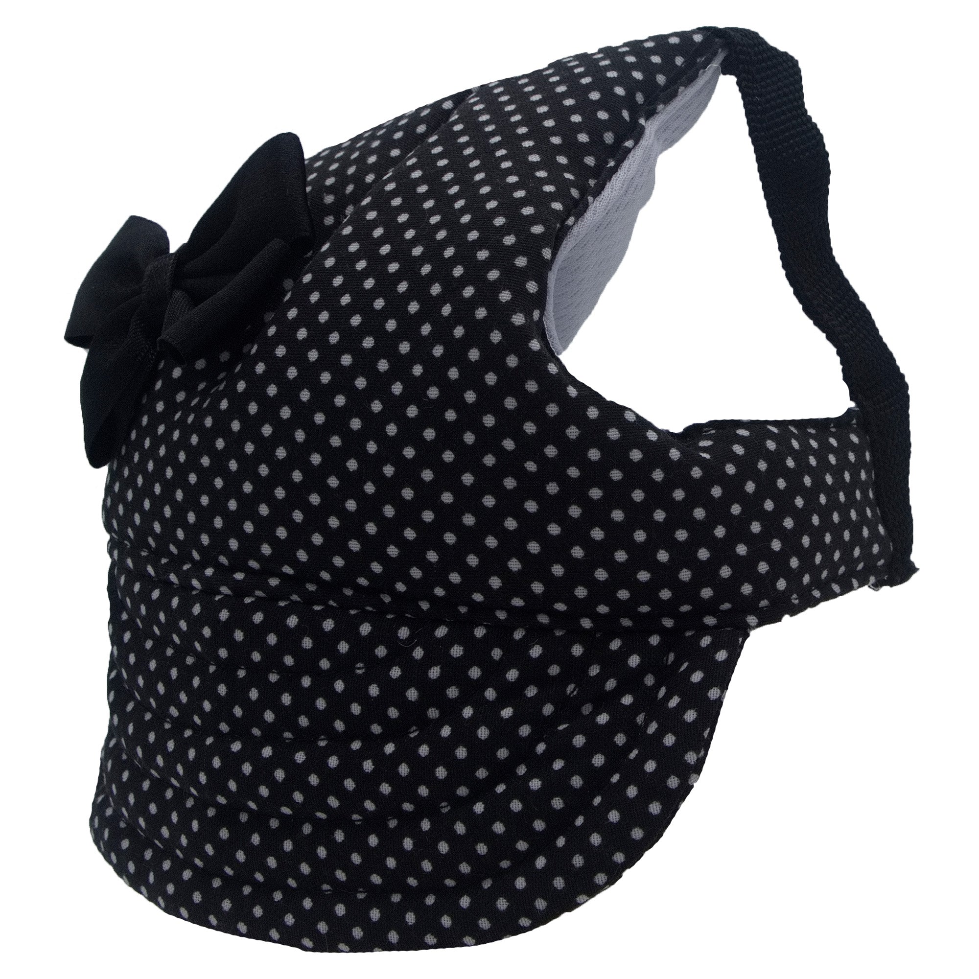 Black Dots with Bow Dog Hat