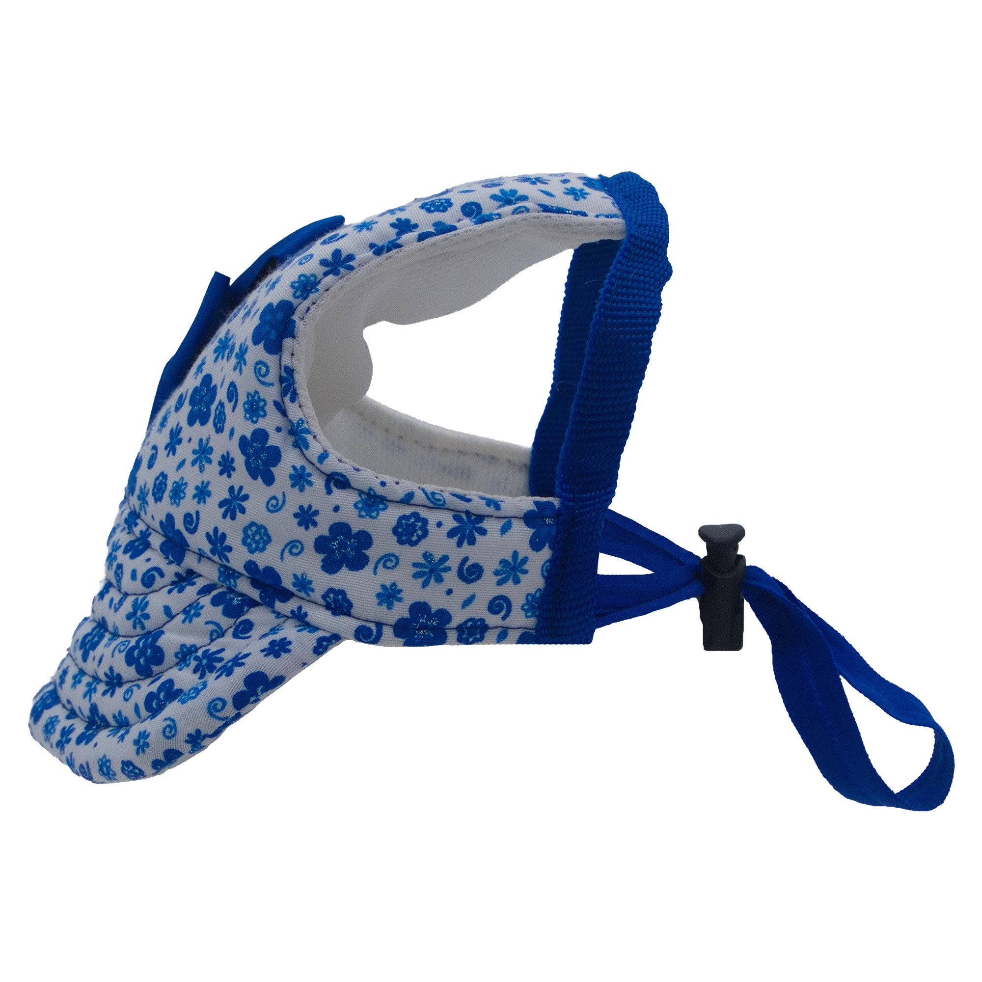Dark Blue Flowers with Bow Dog Hat