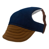 Denim and Camel Dog Hat
