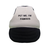 Pet Me, I'm Famous Dog Hat - Black & Beige