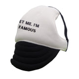 Pet Me, I'm Famous Dog Hat - Black & Beige