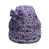 Dog Purple Small Flowers with Bow Hat