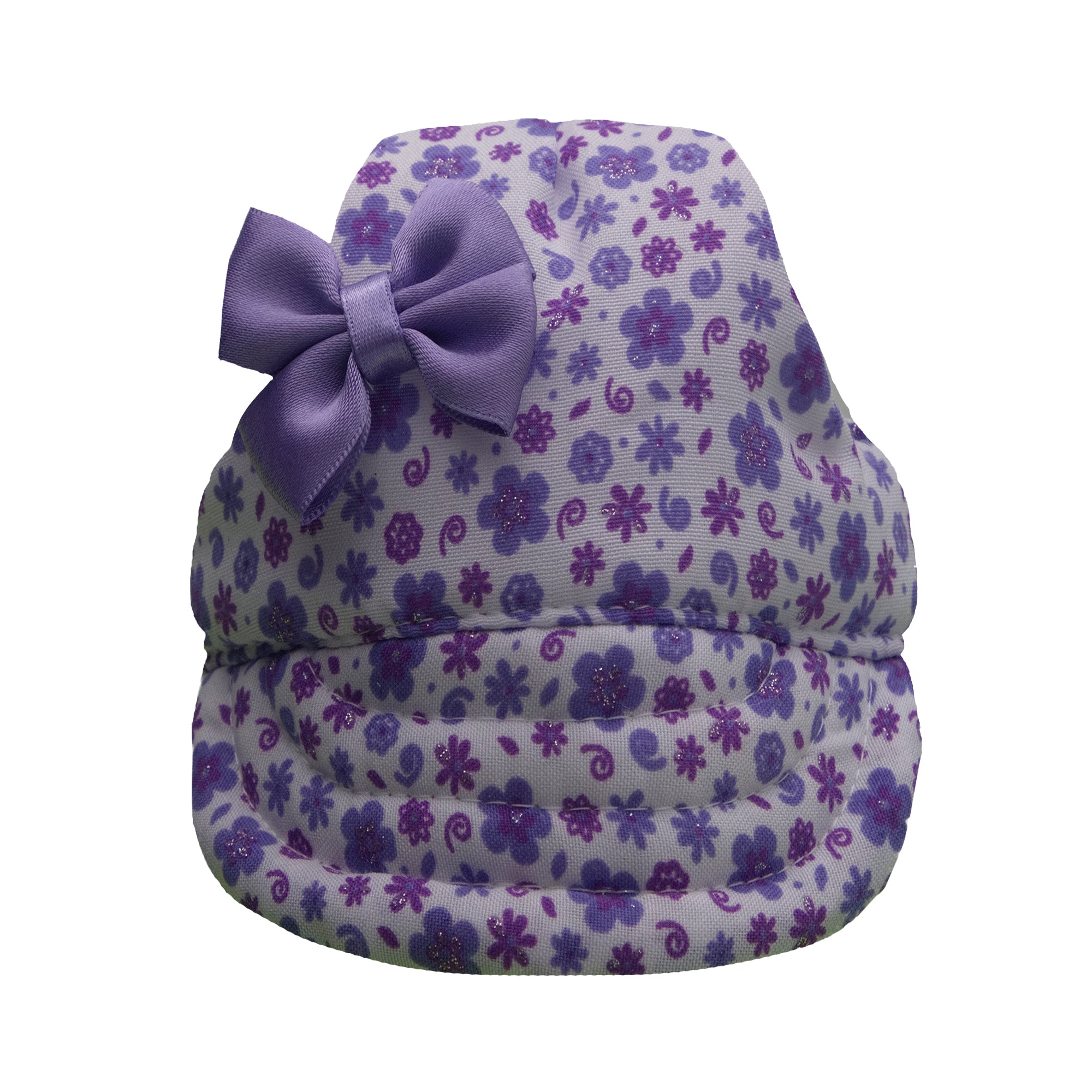 Dog Purple Small Flowers with Bow Hat
