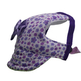 Dog Purple Small Flowers with Bow Hat