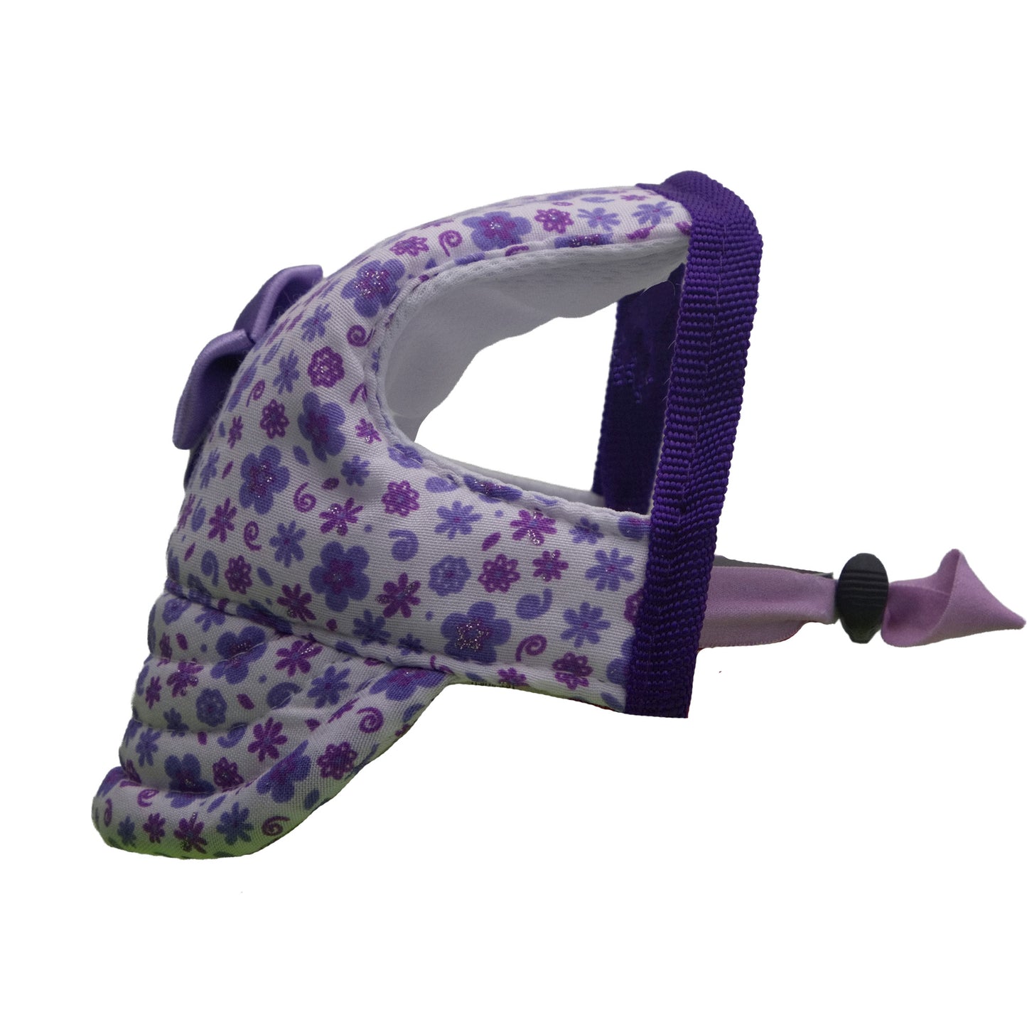 Dog Purple Small Flowers with Bow Hat