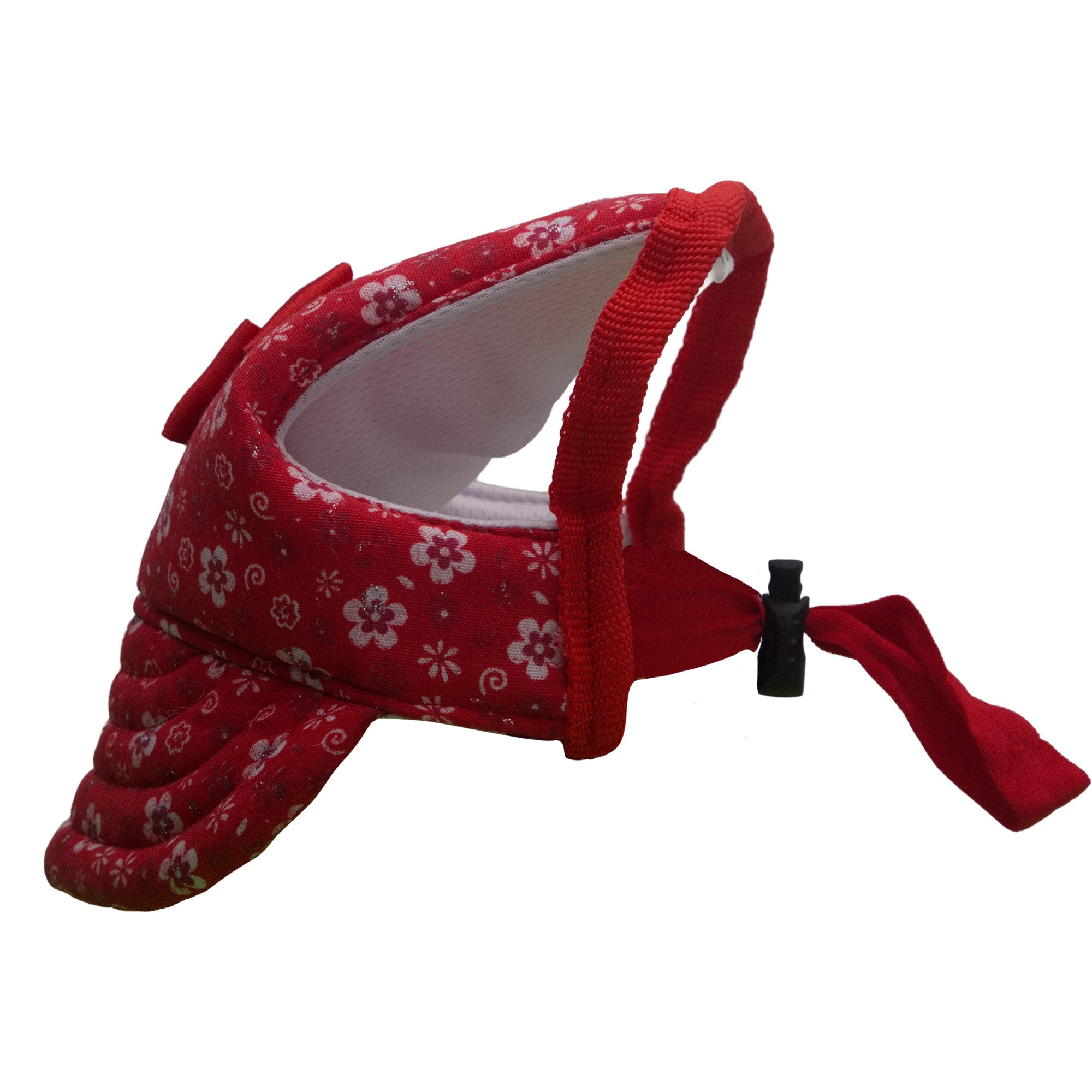 Dog Red Small Flowers with Bow Hat