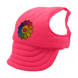 Fuchsia Rainbow Flower Dog Hat