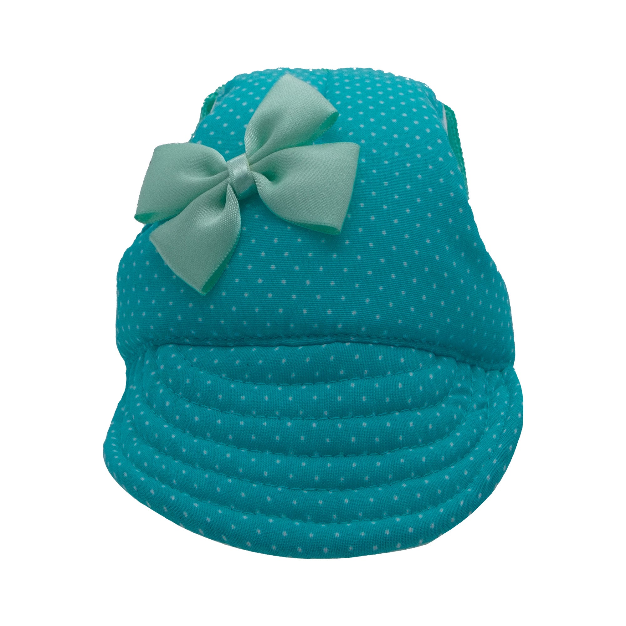 Green Dots with Bow Dog Hat