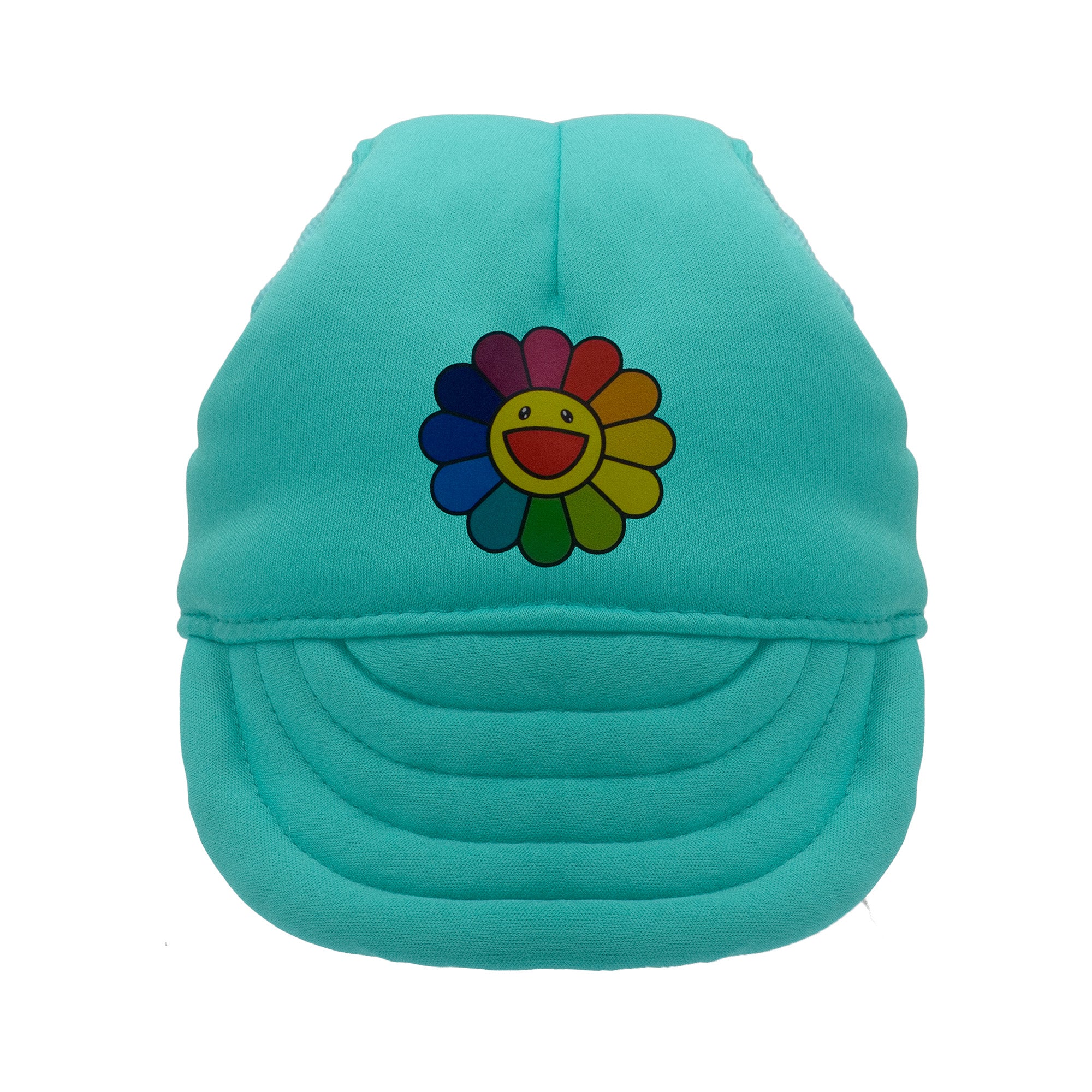 Green Mint Rainbow Flower Dog Hat
