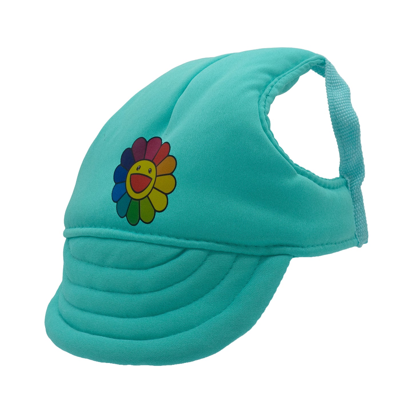 Green Mint Rainbow Flower Dog Hat