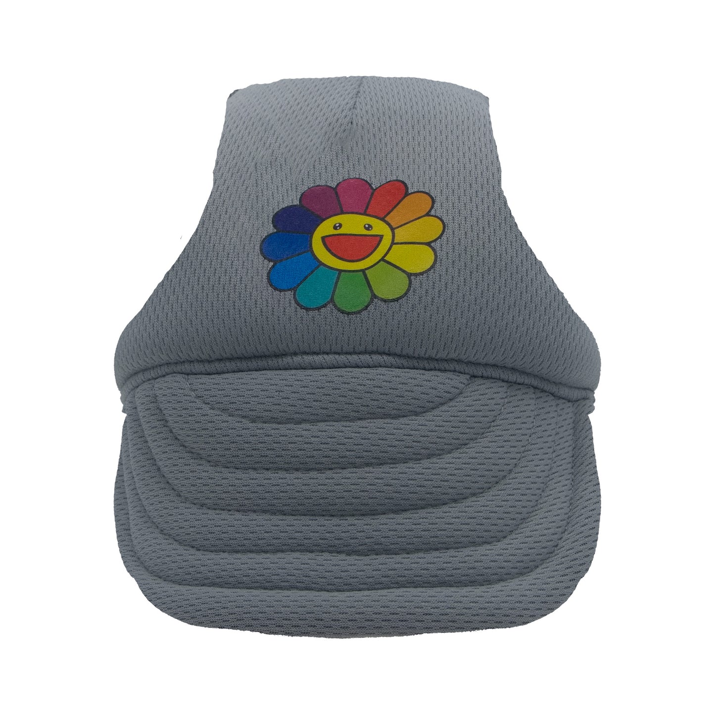 Grey Rainbow Flower Dog Hat