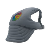 Grey Rainbow Flower Dog Hat