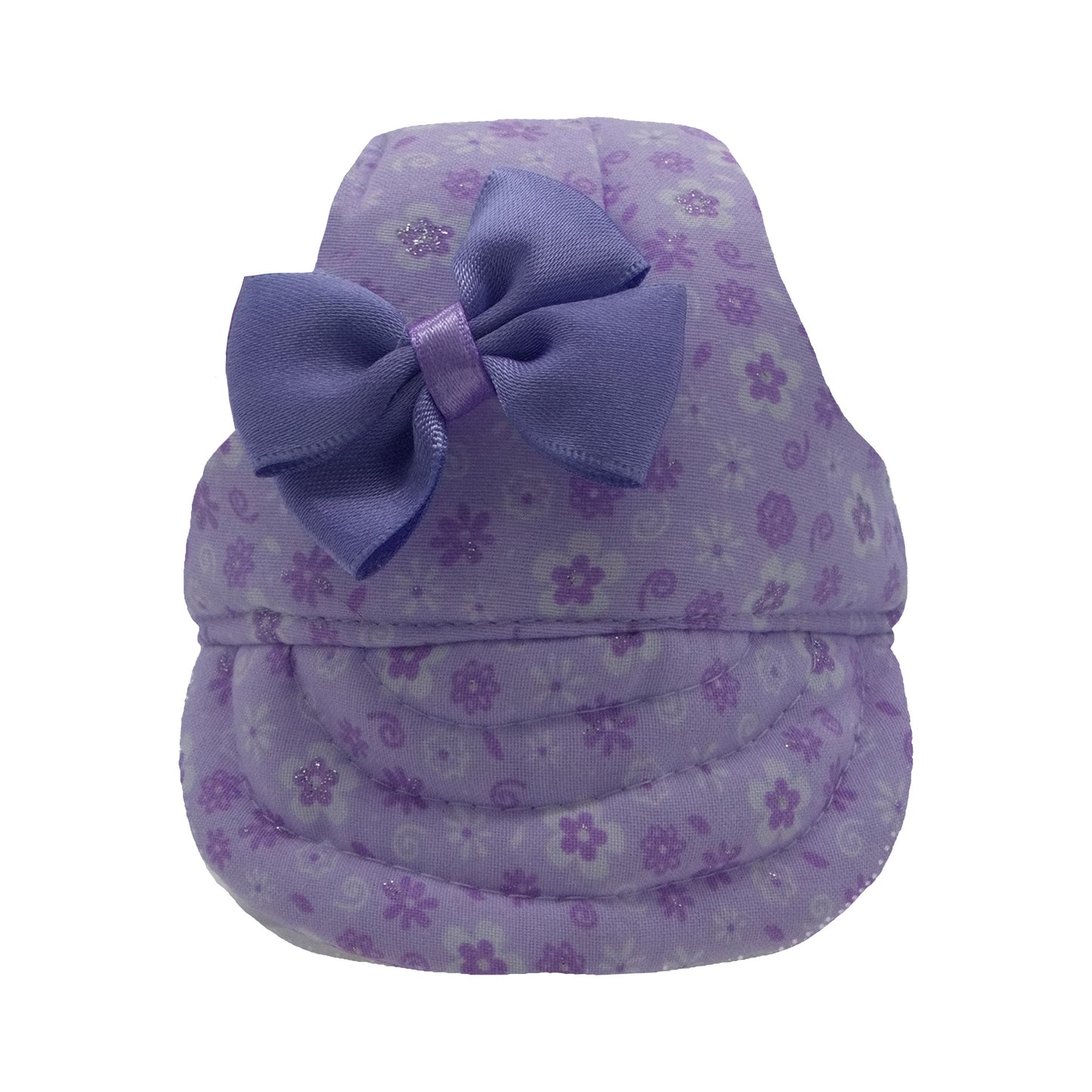 Light Purple Flowers with Bow Dog Hat