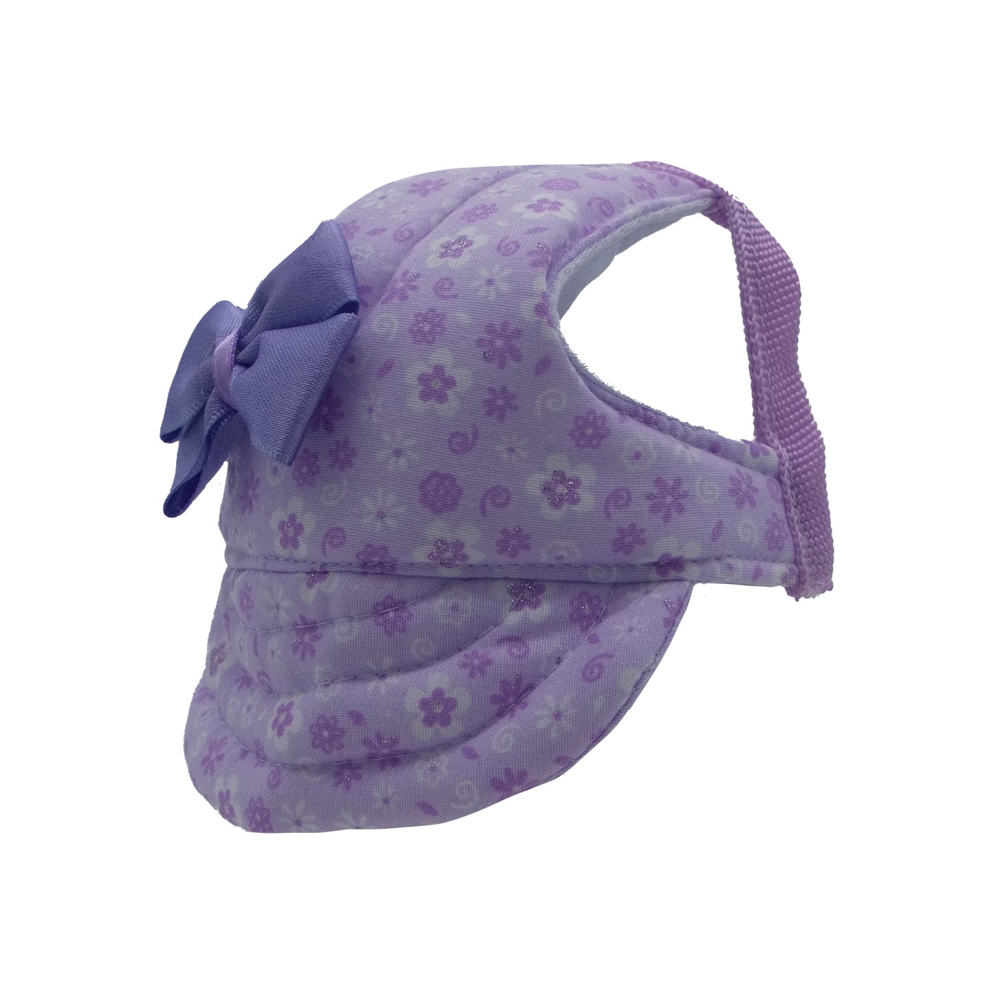 Light Purple Flowers with Bow Dog Hat