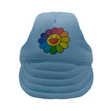 Light Blue Rainbow Flower Dog Hat