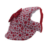 Red Flowers with Bow Dog Hat
