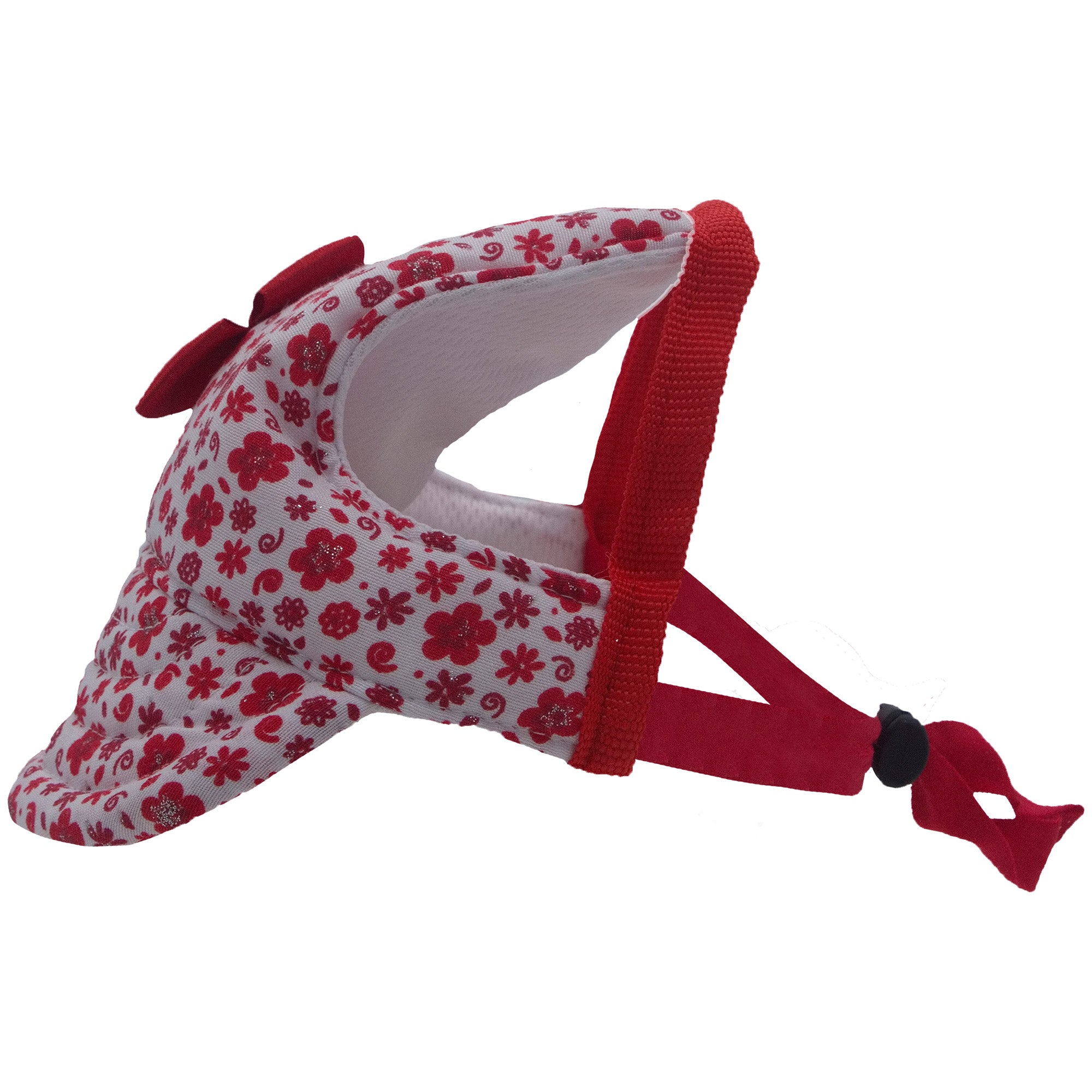 Red Flowers with Bow Dog Hat